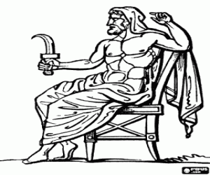 Saturn, a Roman God coloring page