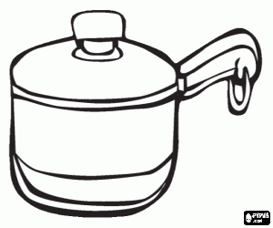 A saucepan with lid coloring page