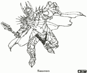 Sauron, the Lord of the rings coloring page