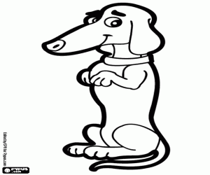 A sausage dog, number 1 coloring page