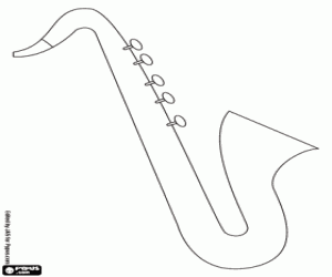 A saxophone, a musical instrument coloring page