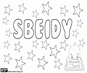 Sbeidy, unisex name coloring page
