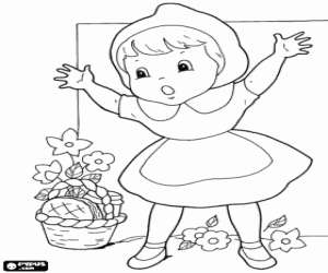 The scare of Little Red Riding Hood coloring page