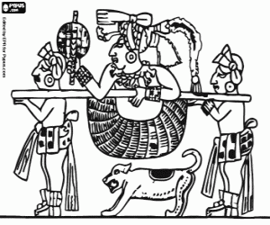 Scene of the ancient mayas coloring page