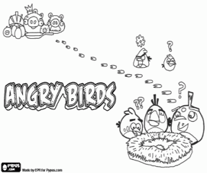 Scene from the videogame Angry Birds coloring page