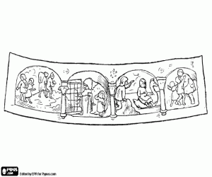 Some scenes from Hansel and Gretel coloring page