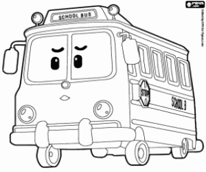 School bus, Robocar Poli coloring page