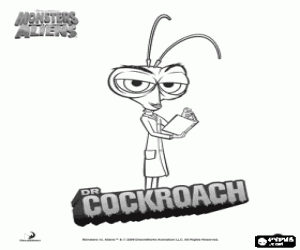 The scientist Doctor Cockroach coloring page