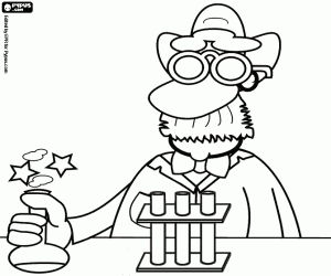 A scientist in the lab coloring page