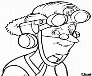 The scientist Professor Bomba coloring page