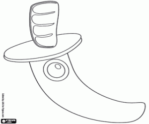 A scimitar, an oriental weapon coloring page