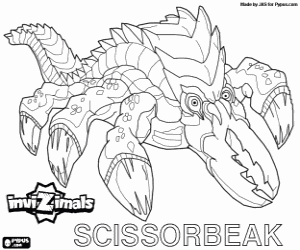 Scissorbeak, a reptile Invizimals coloring page