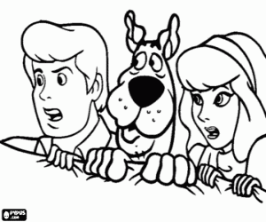 Scooby-Doo, Fred and Daphne coloring page