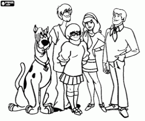 Scooby Doo and its friends coloring page