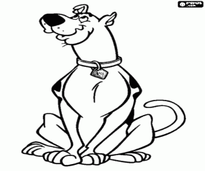 Scooby Doo like an obedient dog coloring page