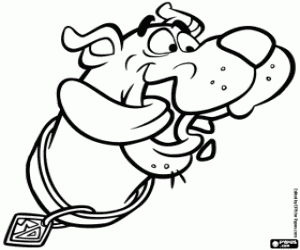 Scooby Doo with the tongue out coloring page
