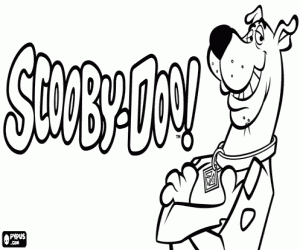 Scooby Doo with the logo coloring page