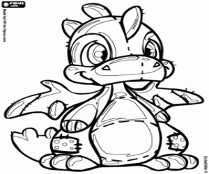 Scorchio, the dragon from Neopets coloring page