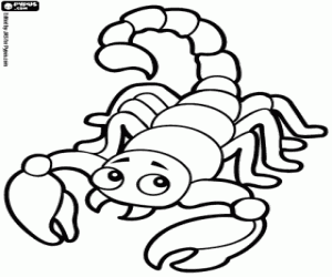 Scorpion, a zodiac sign coloring page