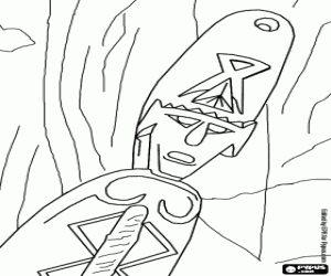 Sculpture of Chief Roi Mata, Vanuatu coloring page