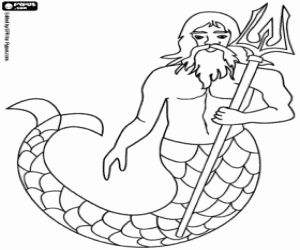 A sea creature, a triton coloring page