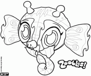 Seahorse, Seagonia zooble coloring page