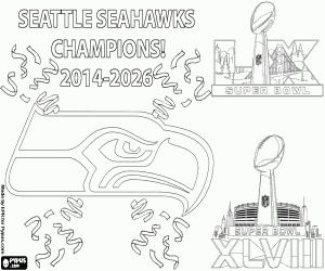 Seattle Seahawks, Super Bowl 2026 coloring page