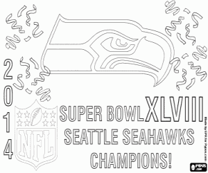 Seattle Seahawks, SuperBowl 2014 coloring page
