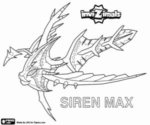 The seductive Invizimal Siren Max coloring page