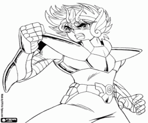 Seiya from Pegasus constellation coloring page