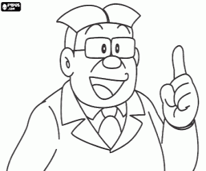 Sensei, the teacher of Nobita coloring page