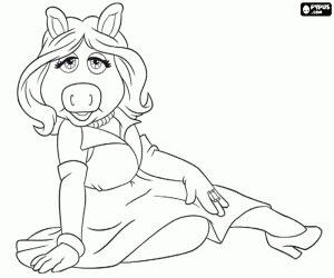 The sensual Miss Piggy coloring page