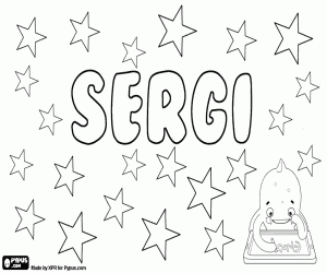 Sergi, catalan name for boy coloring page