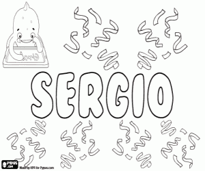 Sergio, name in various languages coloring page