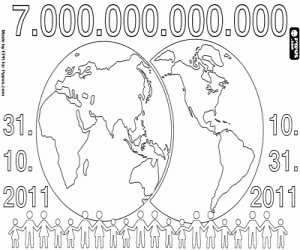 Seven billion people coloring page