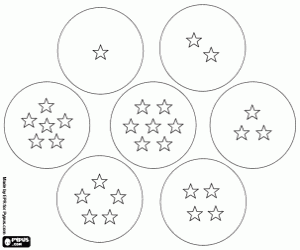 The seven spheres of Dragon Ball coloring page