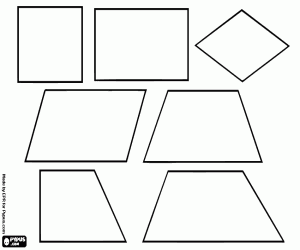 Several four-sided polygons coloring page
