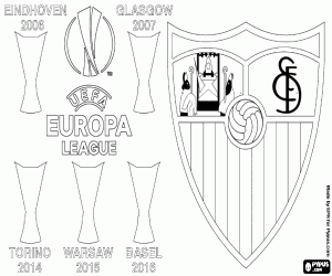 Sevilla, five champion Europa League coloring page