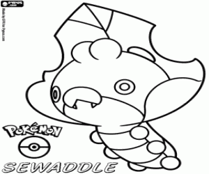 Sewaddle the Pokemon  coloring page