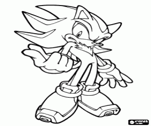 Shadow, a character from Sonic coloring page
