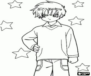 Shaoran Li, character of Sakura coloring page