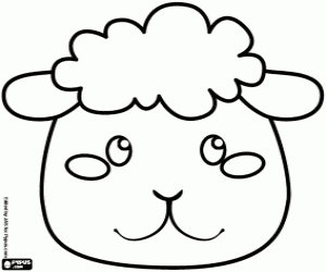 Sheep mask coloring page