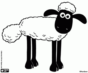 The sheep Shaun on four legs coloring page