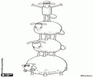 The sheep Shaun on the top coloring page