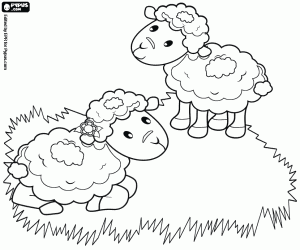 Sheeps for the Nativity scene coloring page