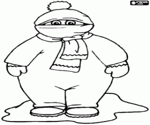 A very sheltered boy in winter coloring page