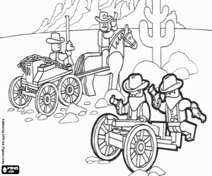 Sheriff and bandits, Lego Far West coloring page