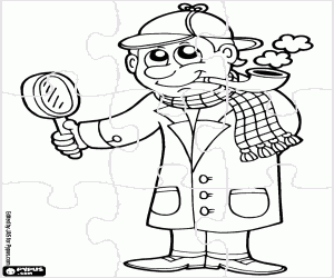Sherlock Holmes puzzle coloring page