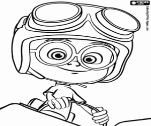 Sherman with the helmet on his head coloring page