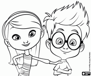 Sherman and Penny, two friends coloring page